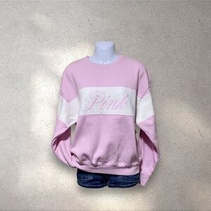 VS PINK Pink & White Sweatshirt
